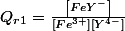 Q_{r1}=\frac{\left[FeY^{-}\right]}{\left[Fe^{3+}\right]\left[Y^{4-}\right]}